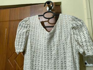 Lace Puff Sleeve Dress