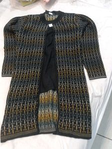 Stylish Patterned Black Cardigan