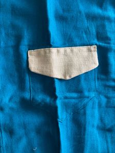 Teal Blue Cotton Kurta