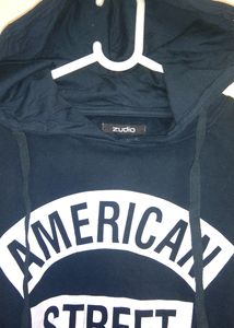 Hoodie with Cap, Branded, Unisex, Dark Blue.