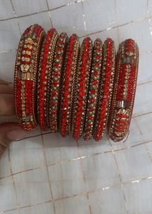 Gorgeous Lehati Bridal Bangles With Stone Work