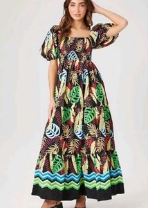 Tropical Print Dress