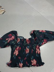 Black Floral Top