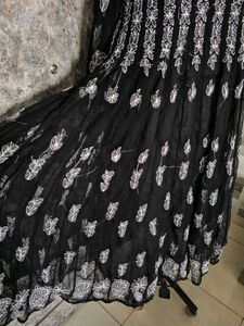 Black Georgette Anarkali with cotton inner