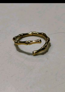 Italian 18k Gold Plated Bamboo-Style Ring