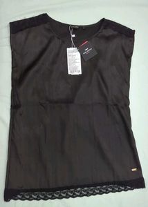 New Satin Black Top