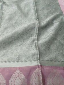 Elegant Pink &amp; Silver Saree