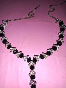 Elegant Black & Silver Necklace