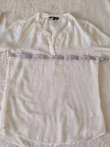 Elegant  Off- White Sheer Blouse EXPRESS