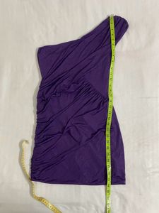 Purple One-Shoulder Dress bust 34