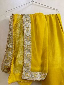 Pakistani Yellow Heavily Embroidered Suit Set