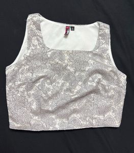 Ivory Lace Crop Top