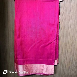 New Raw silk Checked Saree with Tassels