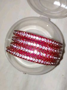 Red & Crystal Bangles