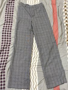 Plaid Wide Leg Pants