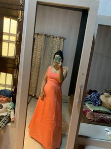 Pretty Flower Satin Gown🧡🎀🌺