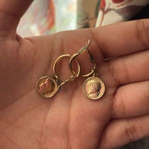 Vintage Inspired Gold Coin Earrings