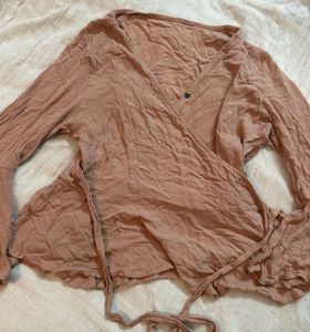 Rose Pink Wrap Top