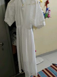 Women White Western Dress