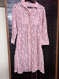 Pink long Shrug Net XL Size