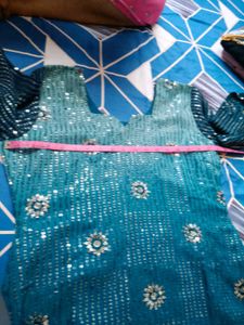 Blue Kurta With Plazzo And Dupatta