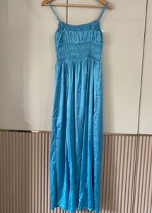Blue Satin Dress