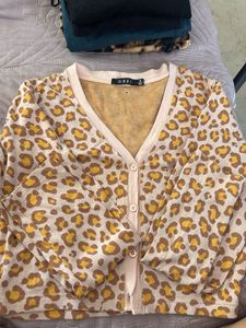 Cute Leopard Print Cardigan