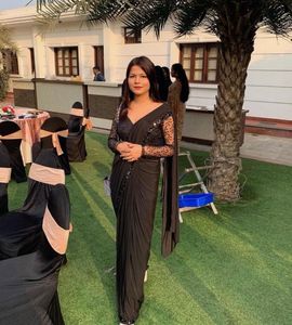 Elegant Black ready to wear Saree