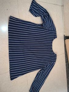 Striped Navy Blue Women&#39;s Top