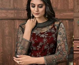 Elegant Maroon Embroidered Kurta Set