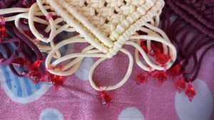 Handloom beautiful maroon and cream door hanging