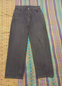 High Waisted Brown Straight Fit Jeans