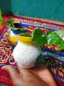 Hand-Painted Plant Pot 🤍💚❤️🌺🌹🌼
