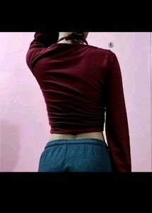 Maroon Trendy Fashion Crop Top