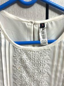 White Lace Detail Top