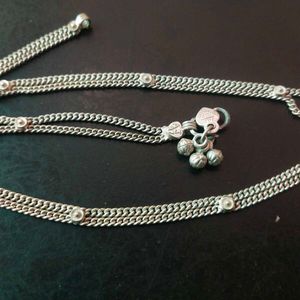 AJ97 Pure Silver Double Line Kids Kamarbandh Chain