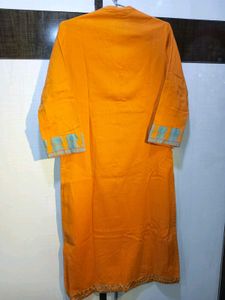 Orange Embroidered Kurta