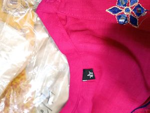 Pink Embroidered Kurta