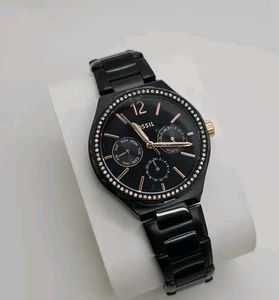 Fossil Women’s Black Chronograph Watch
