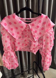 Pink Polka Dot Crop Top | M size