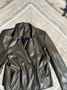 Asymmetrical Olive Colour Jacket