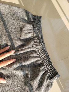 Grey Straight Fit Trouser For Women