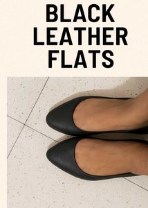 Black Leather Flats