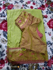 Green Saree with Blouse