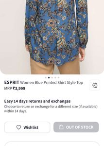 ESPRIT Imported Women Blue Printed Top