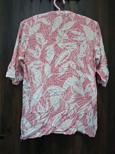 Pink &amp; White Floral Print Top