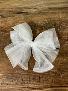 White Organza Hair Bow