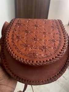 Vintage Leather Saddle Bag