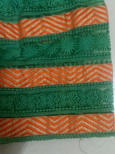 Orange Oodni Green Lehenga