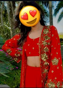 Orange &amp; Gold Embroidered Indian Outfit